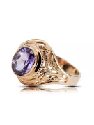 Anillo Vintage Alexandrite Oro rojo rosa de 14 quilates vrc012r-ax Art Deco Estilo de joyería rusa soviética de la URSS